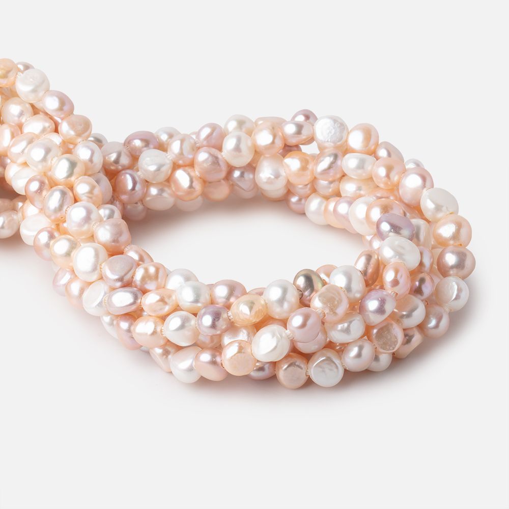 9-11mm Tri-Color Baroque Large Hole Baroque Pearls Set of 10 - Beadsofcambay.com