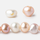 9-11mm Tri-Color Baroque Large Hole Baroque Pearls Set of 10 - Beadsofcambay.com