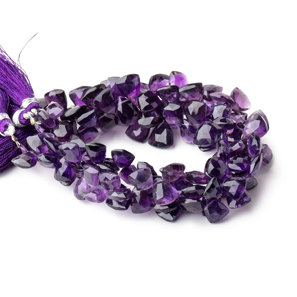 9x8-12x11mm Amethyst Faceted Triangle Beads 8 inch 44 pieces - Beadsofcambay.com