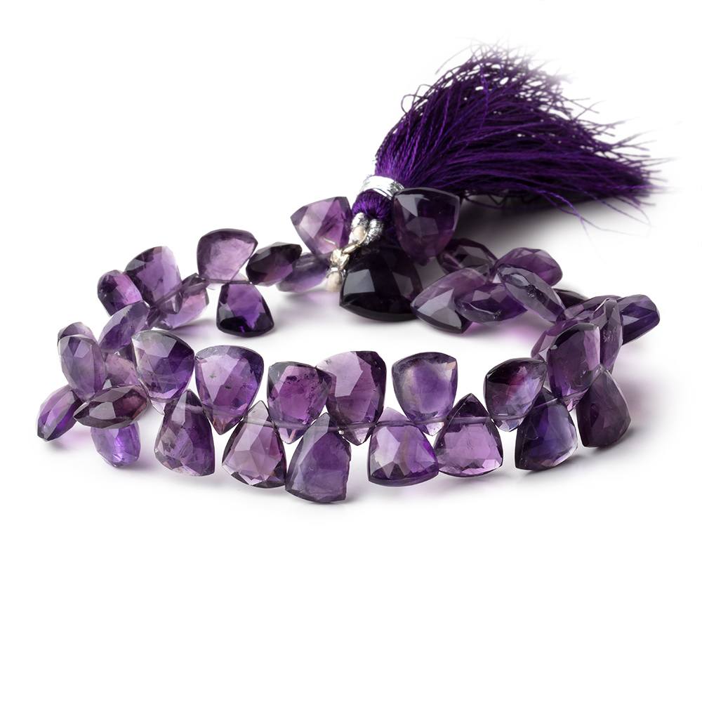 9x8-12x11mm Amethyst Faceted Triangle Beads 8 inch 44 pieces - Beadsofcambay.com