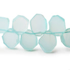 9x8-12x7mm Seafoam Blue Chalcedony top drilled plain nugget 8 inch 28 beads - Beadsofcambay.com