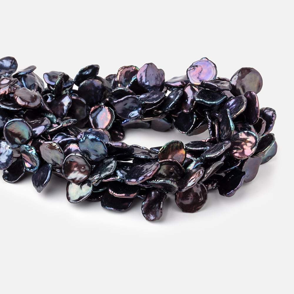 9x8-13x10mm Purple Peacock Top Drill Keshi Pearls 15 inch 50 pieces AAA - Beadsofcambay.com