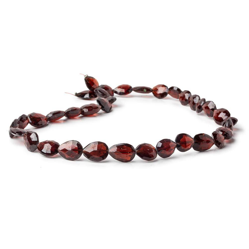 9x8-13x8mm Garnet Straight Drill Faceted Pears 16 inch 35 beads - Beadsofcambay.com