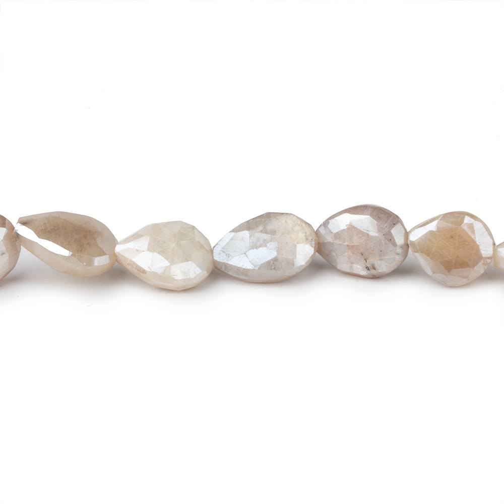 9x8-13x8mm Mystic Cream Moonstone faceted pears 14 inch 29 beads - Beadsofcambay.com