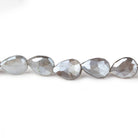 9x8-13x8mm Mystic Dark Platinum Grey Moonstone faceted pears 14 inch 29 beads - Beadsofcambay.com