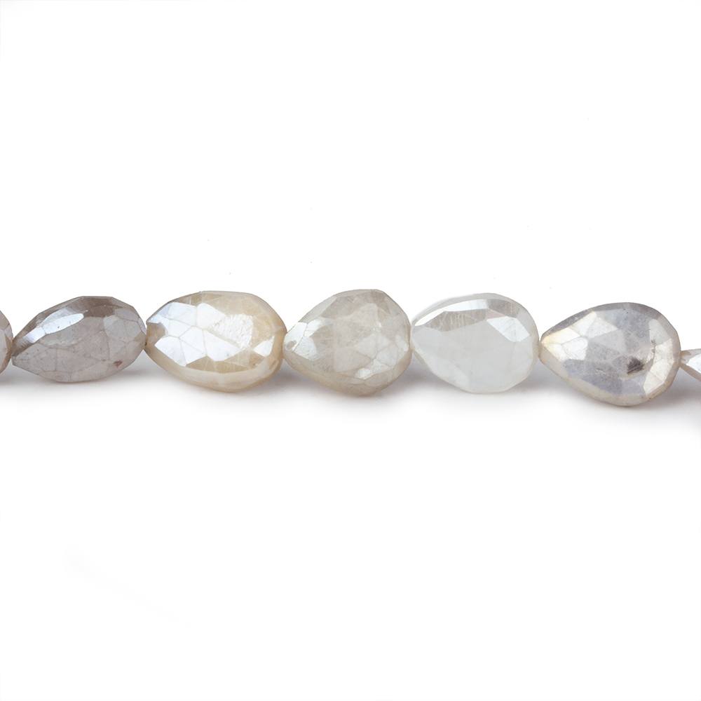 9x8-13x8mm Mystic Greyish Cream Moonstone faceted pears 14 inch 29 beads - Beadsofcambay.com