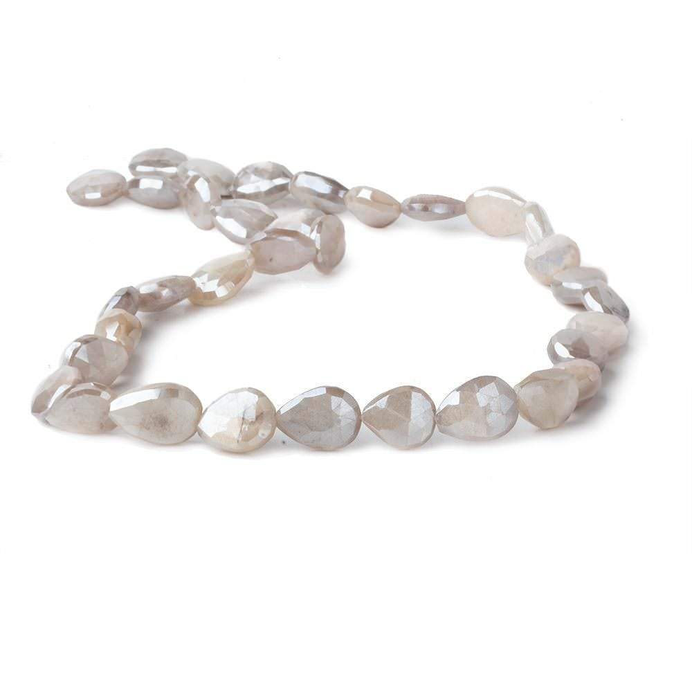 9x8-13x8mm Mystic Greyish Cream Moonstone faceted pears 14 inch 29 beads - Beadsofcambay.com