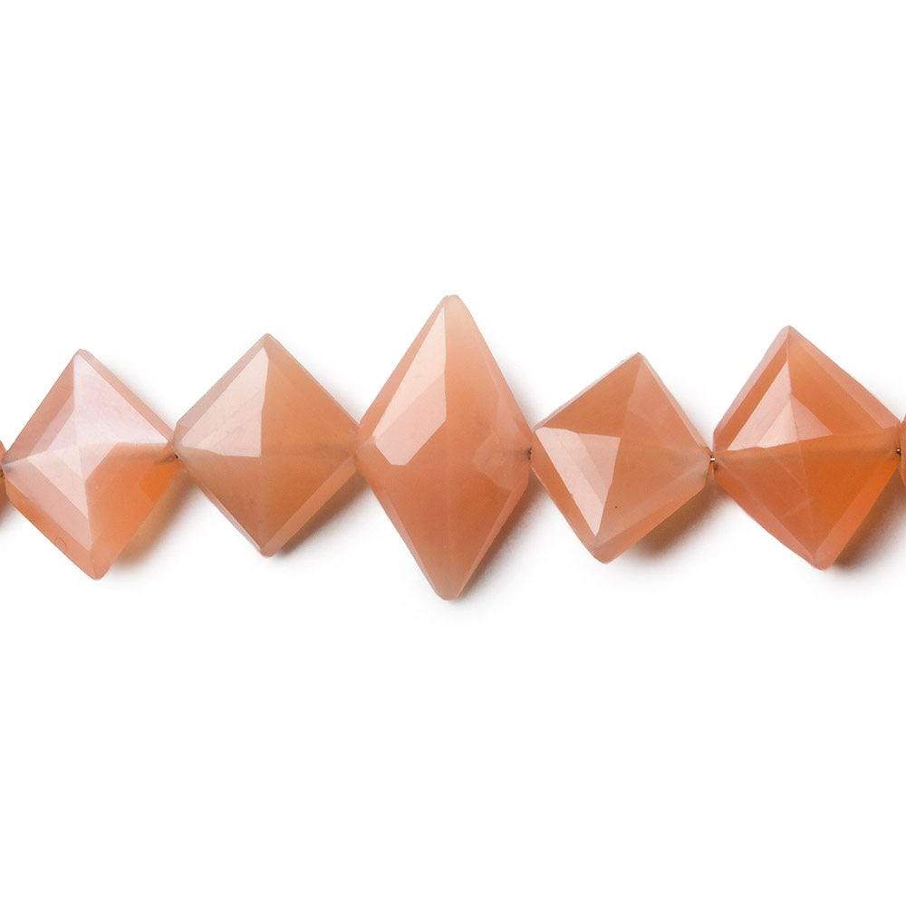 9x8-14x8mm Angel Skin Peach Moonstone Side Drilled Faceted Kite Beads 8 inch 23 pieces - Beadsofcambay.com