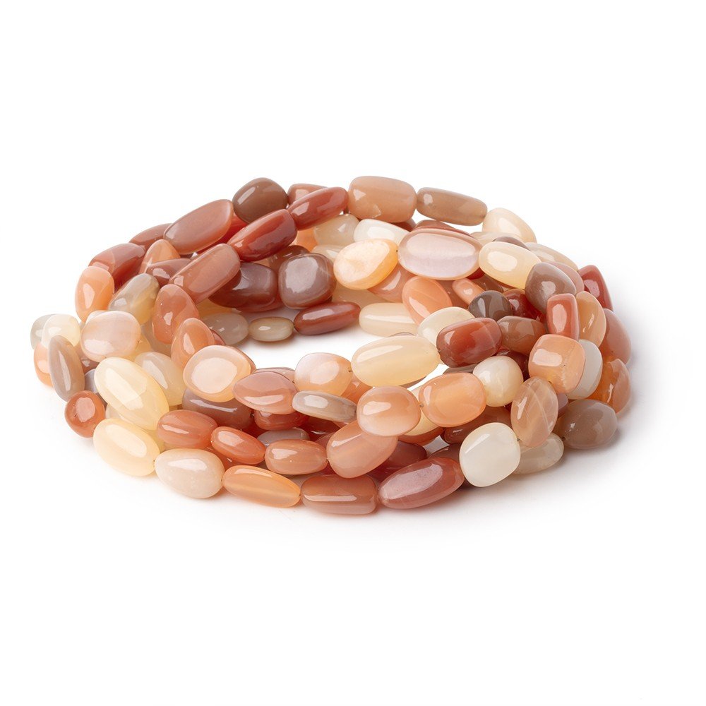 9x8-16x9mm Multi Color Moonstone Plain Nugget Beads 18 inch 36 pieces - Beadsofcambay.com