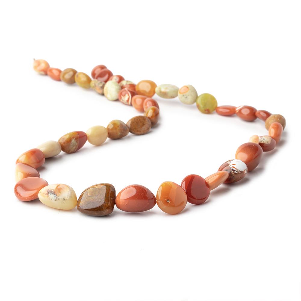 9x8-18x10mm Multi Color Fire Opal Plain Nugget Beads 16.5 inch 30 pieces - Beadsofcambay.com