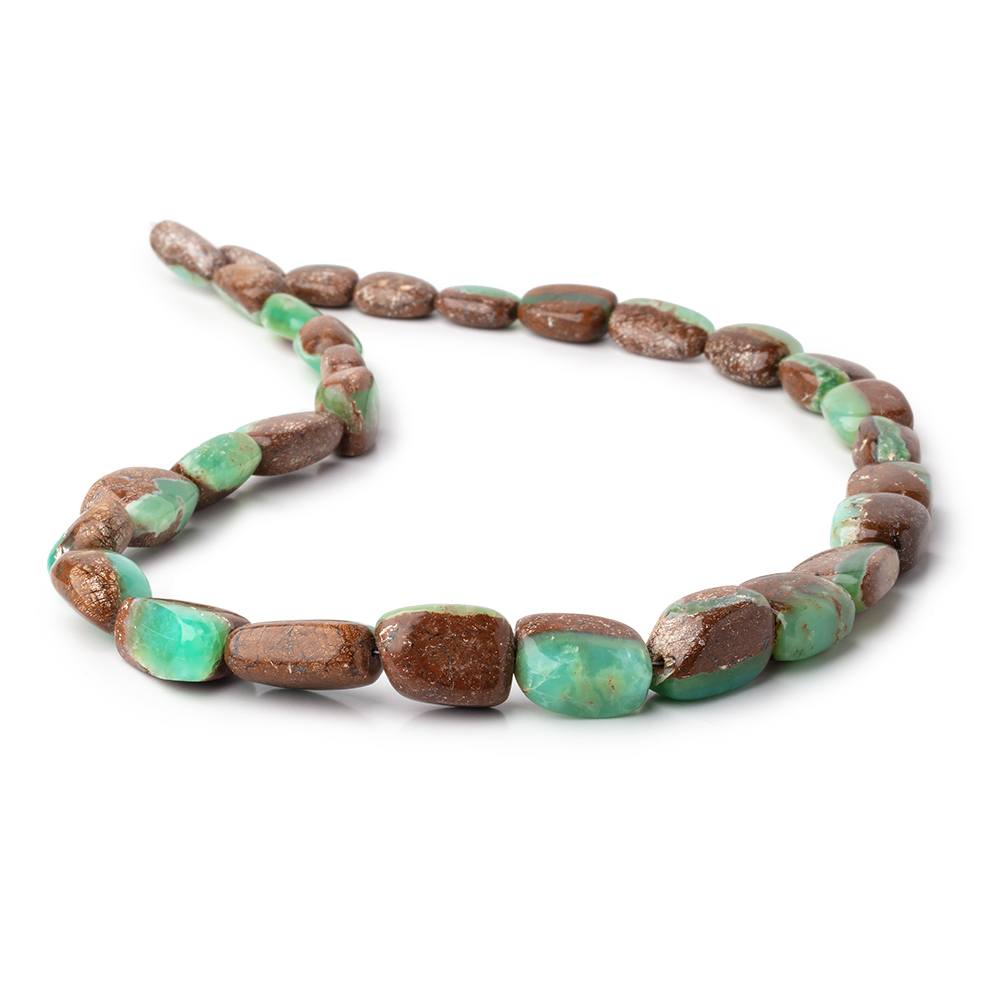 9x8-19.5x13mm Prase Opal Plain Nuggets with Matrix 19 inch 30 Beads - Beadsofcambay.com