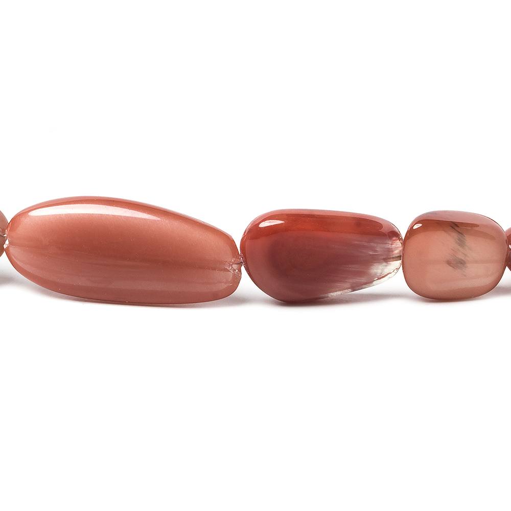 9x8-20x12mm Red Orange Feldspar plain nugget beads 18 inch 38 pieces - Beadsofcambay.com