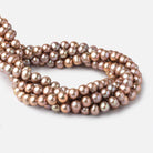 9x8mm Champagne Off Round Freshwater Pearls 16 inch 47 Beads - Beadsofcambay.com