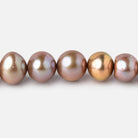 9x8mm Champagne Off Round Freshwater Pearls 16 inch 47 Beads - Beadsofcambay.com