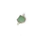9x8mm Silver Leafed Chrysoprase Slice Connector 1 piece - Beadsofcambay.com