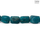 9x8x4-11x7x4mm Matte Neon Blue Apatite straight drilled plain rectangles 7.5 inch 19 beads - Beadsofcambay.com