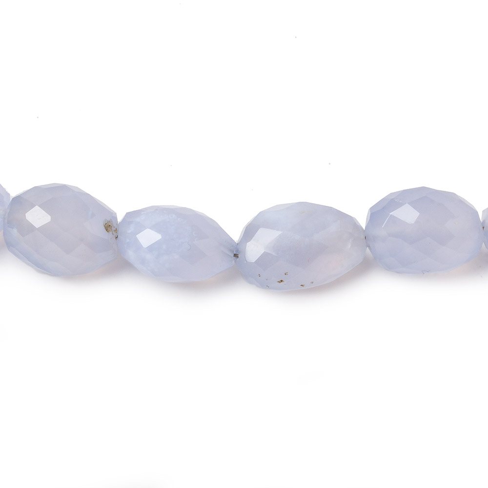 9x8x8-12x8x7mm Turkish Blue Chalcedony Faceted Nuggets 16 inch 37 beads - Beadsofcambay.com