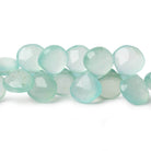 9x9-10x10mm Caribbean Green Chalcedony Faceted Hearts 8 inch 45 Beads - Beadsofcambay.com