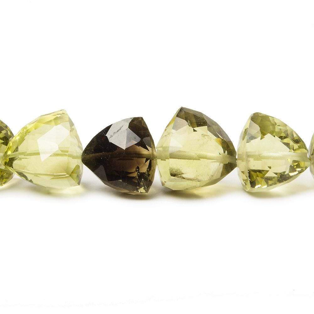 9x9-11x11mm Bi-colored Quartz Straight Drill Trillion 16 inch 41 pieces - Beadsofcambay.com