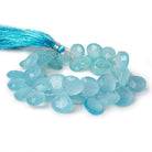 9x9-11x11mm Key West Blue Chalcedony faceted hearts 8 inch 55 beads AAA - Beadsofcambay.com