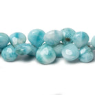 9x9-11x11mm Larimar plain heart beads 7 inch 46 pieces - Beadsofcambay.com