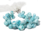 9x9-11x11mm Larimar plain heart beads 7 inch 46 pieces - Beadsofcambay.com