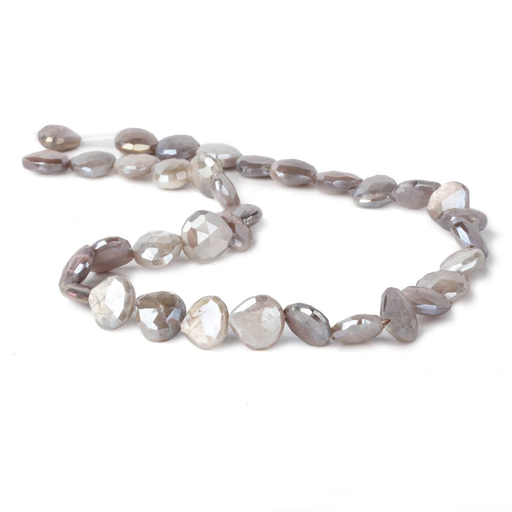 9x9-11x11mm Mystic Chocolate Moonstone straight drill faceted hearts 14 inch 35 beads - Beadsofcambay.com