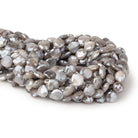 9x9-11x11mm Mystic Platinum Grey Moonstone straight drill faceted hearts 14 inch 35 beads - Beadsofcambay.com