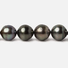 9x9-11x11mm Peacock Tahitian Round Saltwater Pearls 16 inch 39 pieces A - Beadsofcambay.com