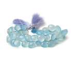 9x9-11x11mm Sky Blue Chalcedony faceted hearts 8 inch 41 beads AAA - Beadsofcambay.com