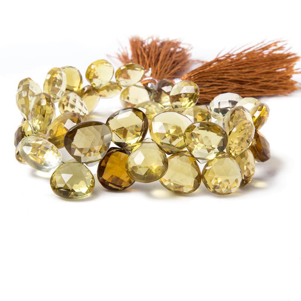 9x9-12x12mm Multi Quartz faceted heart beads 8 inch 41 pieces - Beadsofcambay.com