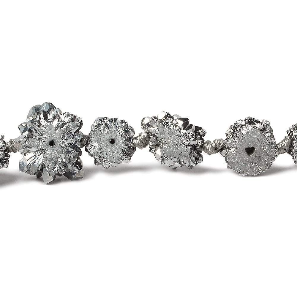 9x9-13x13mm Silver plated Solar Quartz slice beads 16 inch 27 pieces - Beadsofcambay.com