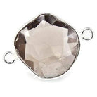 9x9-13x14mm Sterling Silver Bezeled Champagne Quartz Focal Bead Set of 5 - Beadsofcambay.com