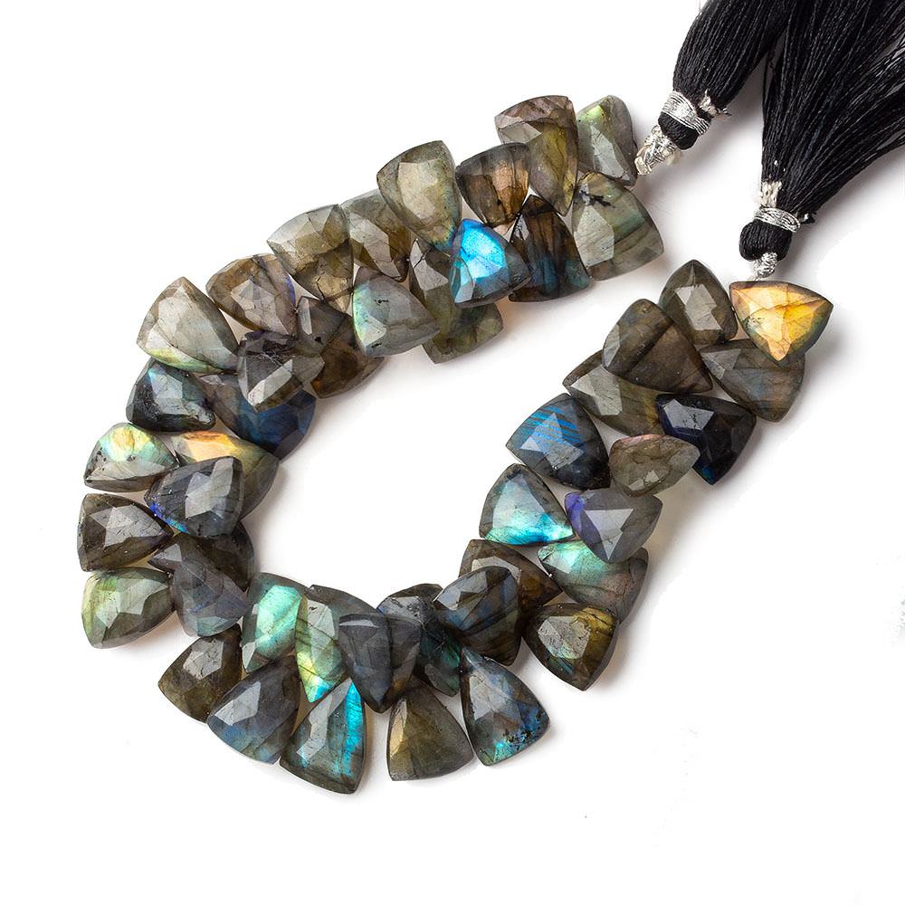 9x9-14x9mm Labradorite tip drilled Triangle beads 7 inch 49 pieces - Beadsofcambay.com