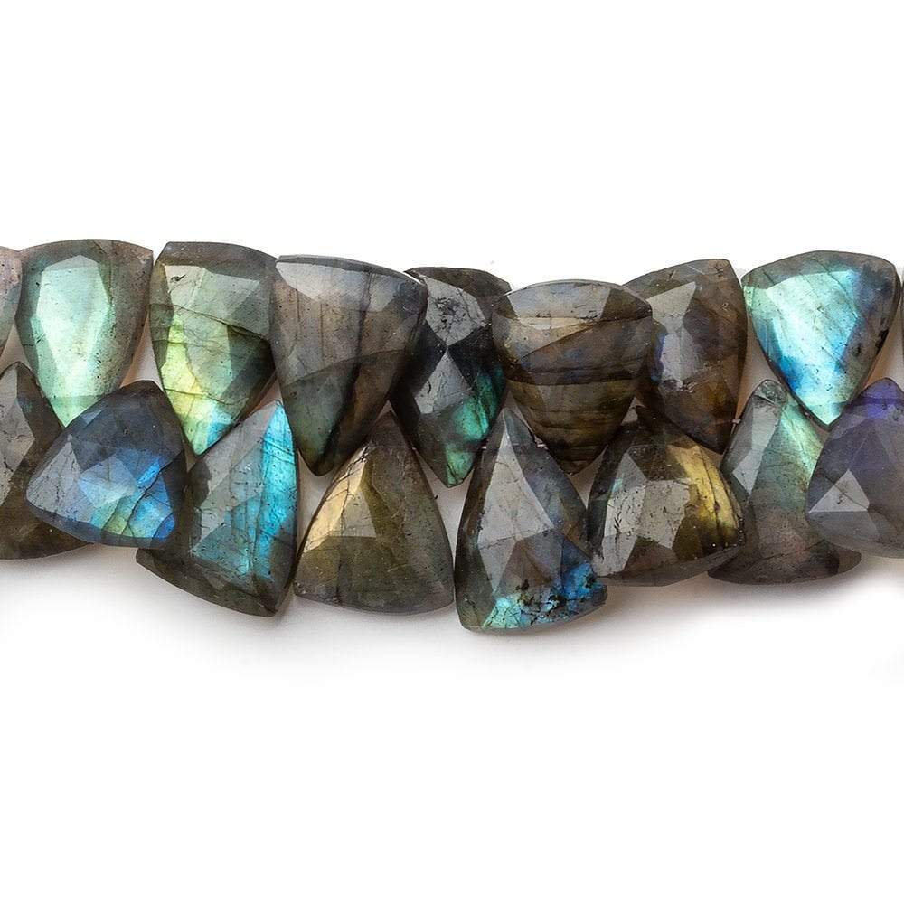 9x9-14x9mm Labradorite tip drilled Triangle beads 7 inch 49 pieces - Beadsofcambay.com