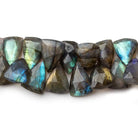 9x9-14x9mm Labradorite tip drilled Triangle beads 7 inch 49 pieces - Beadsofcambay.com