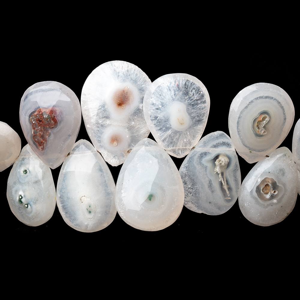 9x9-16x12mm Solar Quartz Faceted Heart & Pear Beads 8 inch 37 pieces - Beadsofcambay.com