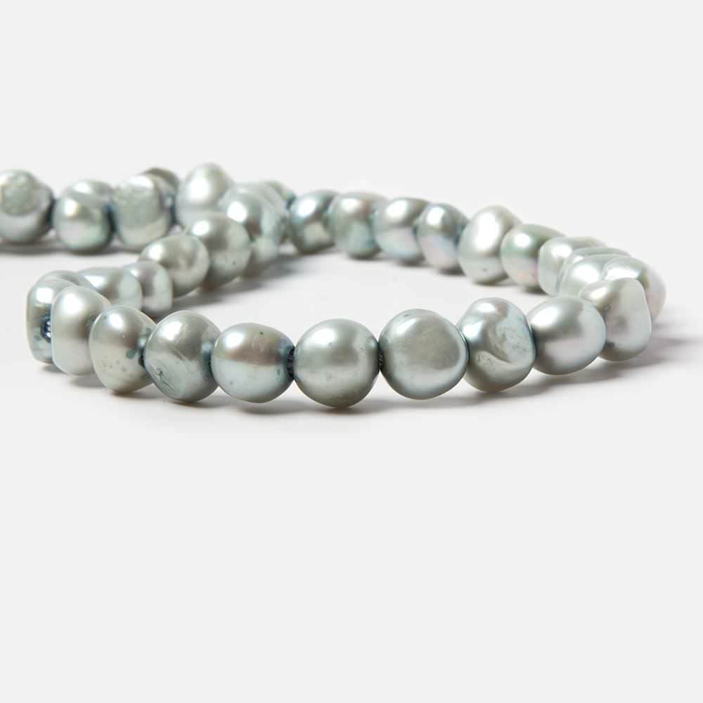 9x9.5-9.5x10.5mm Light Chambray Blue Baroque 2.5mm large hole Pearls 43 pcs - Beadsofcambay.com