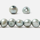 9x9.5-9.5x10.5mm Light Chambray Blue Baroque 2.5mm large hole Pearls 43 pcs - Beadsofcambay.com