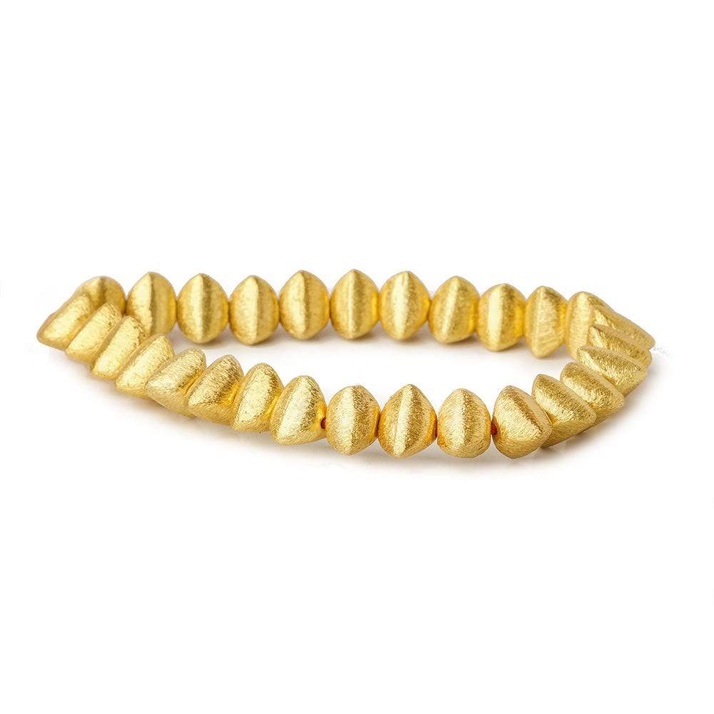 9x9mm 22kt Gold Plated Copper Trillion Brushed 8 inch 27 pieces - Beadsofcambay.com