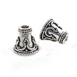 9x9mm Antiqued Sterling Silver Cone Set of 2 - Beadsofcambay.com