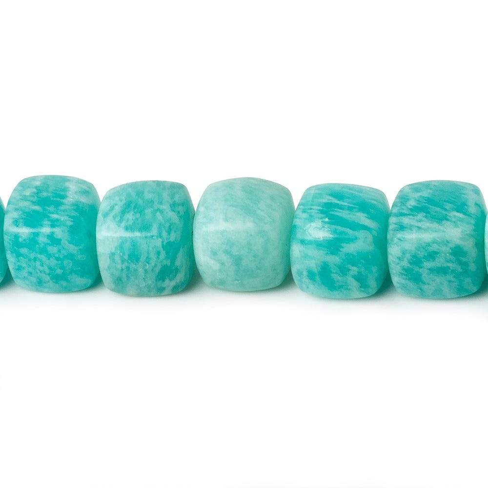 9x9mm Matte Amazonite plain cubes 7.5 inch 21 beads AA - Beadsofcambay.com