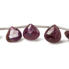 9x9mm Ruby Faceted Heart Beads 8 inch 17 pieces - Beadsofcambay.com