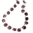 9x9mm Ruby Faceted Heart Beads 8 inch 17 pieces - Beadsofcambay.com