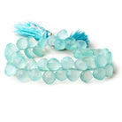 9x9mm Seafoam Blue Chalcedony faceted pillows 8 inch 40 beads - Beadsofcambay.com