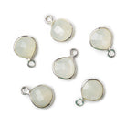 9x9mm Silver .925 Gold Bezeled White Moonstone Heart Pendant 1 piece - Beadsofcambay.com