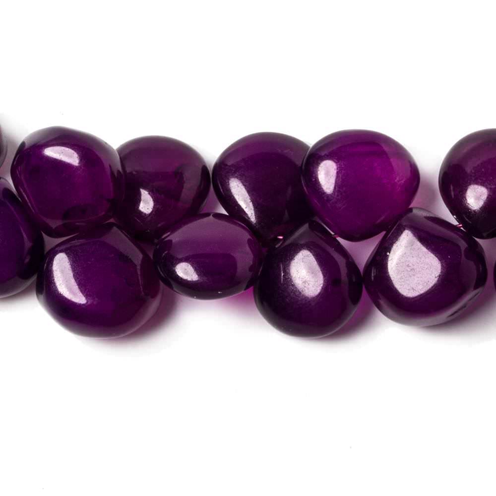 9x9mm to 11x11mm Pansy Purple Chalcedony Plain Heart Beads 8 inch 43 pieces - Beadsofcambay.com