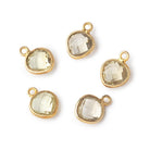 9x9mm Vermeil Bezeled Lemon Quartz Faceted Heart Pendant 1 Focal Piece - Beadsofcambay.com