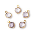 9x9mm Vermeil Bezeled Pink Amethyst Faceted Heart Pendant 1 Focal Piece - Beadsofcambay.com