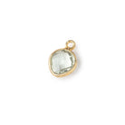 9x9mm Vermeil Bezeled Prasiolite Faceted Heart Pendant 1 Focal Piece - Beadsofcambay.com